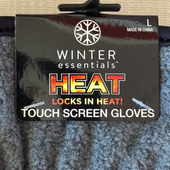 Winter Essentials Unisex Gray Heat Locks in Heat Gloves New - Picture 2 of 3